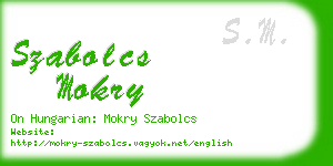 szabolcs mokry business card